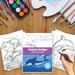 50 Delightful Dolphin Printable Coloring Pages For Kids & Adults (INSTANT DOWNLOAD)