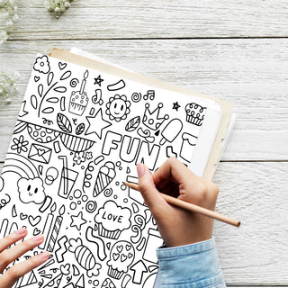 50 Playful Doodle Printable Coloring Pages For Kids & Adults (INSTANT DOWNLOAD)