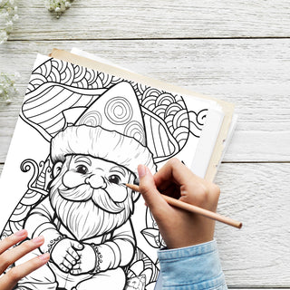 50 Gnome Adventure Printable Coloring Pages For Kids & Adults (INSTANT DOWNLOAD)