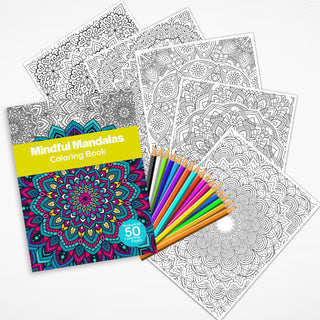 Mindful Mandala Printable Coloring Pages For Kids & Adults (INSTANT DOWNLOAD)