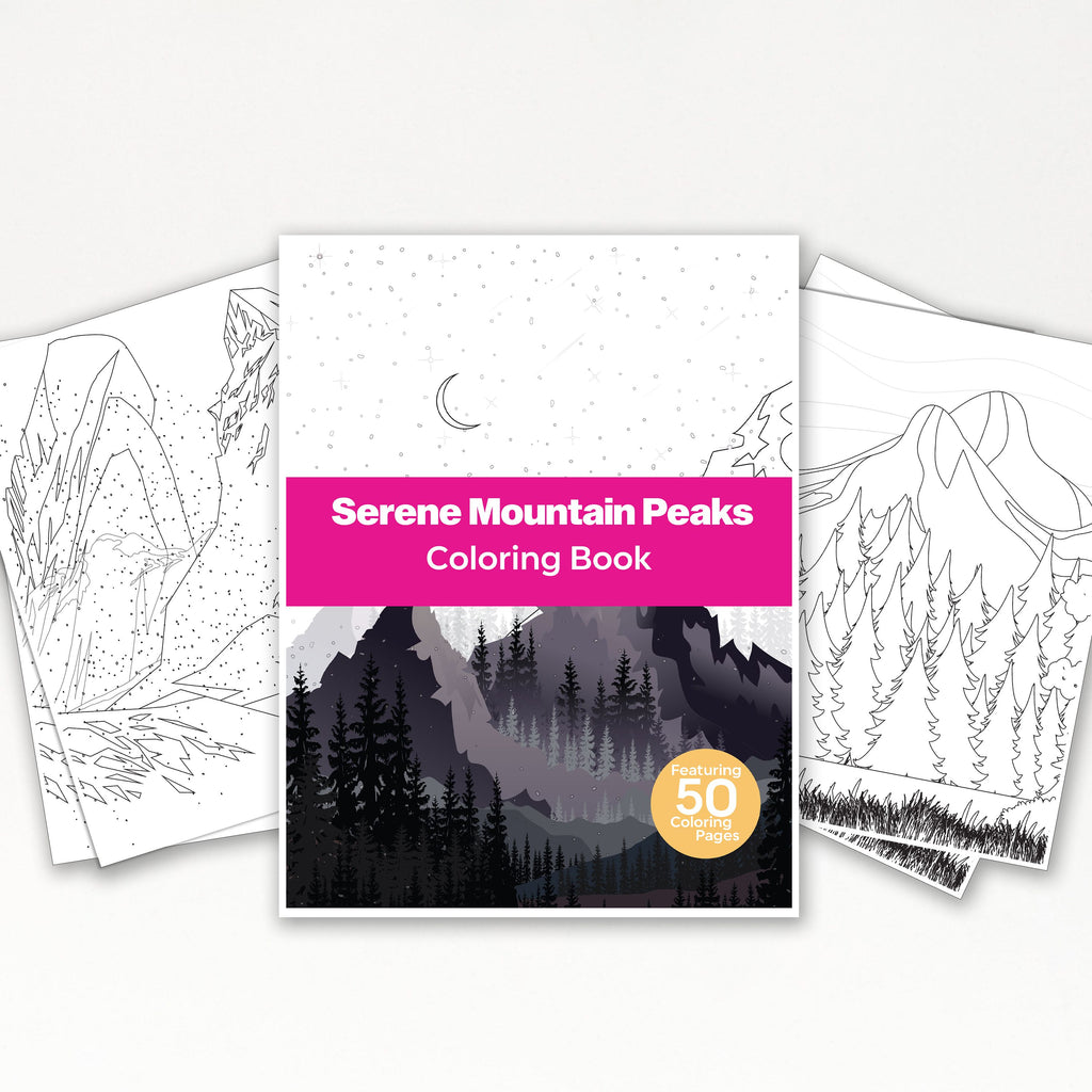 50 Serene Mountain Peak Printable Coloring Pages For Kids & Adults (IN ...