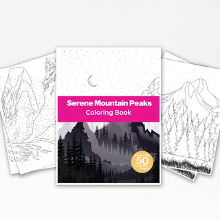 50 Serene Mountain Peak Printable Coloring Pages For Kids & Adults (INSTANT DOWNLOAD)