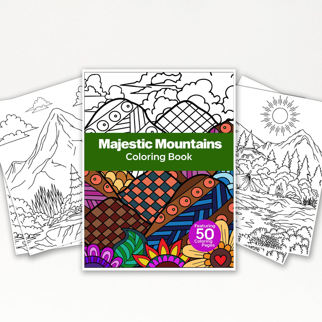 50 Majestic Mountain Printable Coloring Pages For Kids & Adults (INSTA ...