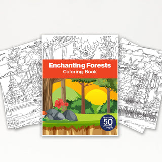 50 Enchanted Forest Printable Coloring Pages For Kids & Adults (INSTANT DOWNLOAD)