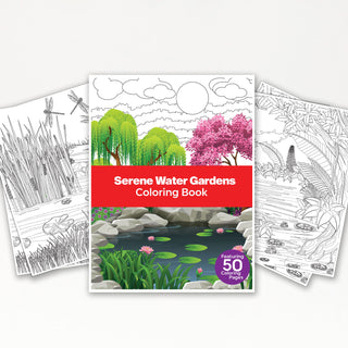 50 Serene Water Garden Printable Coloring Pages For Kids & Adults (INSTANT DOWNLOAD)