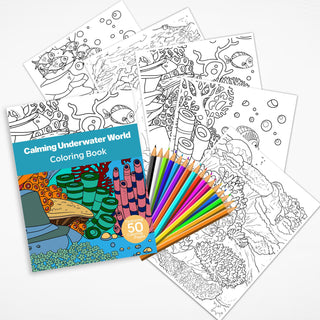 50 Calming Underwater World Printable Coloring Pages For Kids & Adults (INSTANT DOWNLOAD)