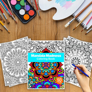 50 Mandala Madness Printable Coloring Pages For Kids & Adults (INSTANT DOWNLOAD)