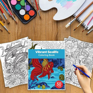 50 Vibrant Sealife Printable Coloring Pages For Kids & Adults (INSTANT DOWNLOAD)