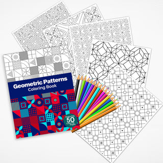 50 Mesmerizing Geometric Pattern Printable Coloring Pages For Kids & Adults (INSTANT DOWNLOAD)