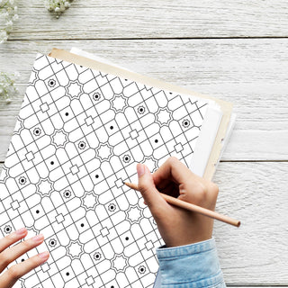 50 Mesmerizing Geometric Pattern Printable Coloring Pages For Kids & Adults (INSTANT DOWNLOAD)