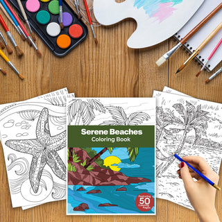 50 Serene Beach Printable Coloring Pages For Kids & Adults (INSTANT DOWNLOAD)