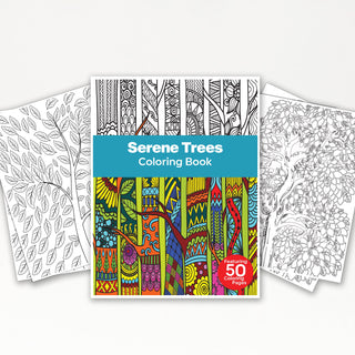50 Serene Tree Printable Coloring Pages For Kids & Adults (INSTANT DOWNLOAD)