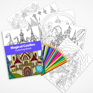 50 Magical Castle Printable Coloring Pages For Kids & Adults (INSTANT DOWNLOAD)