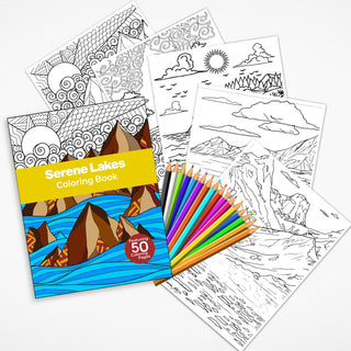 50 Serene Lake Printable Coloring Pages For Kids & Adults (INSTANT DOWNLOAD)